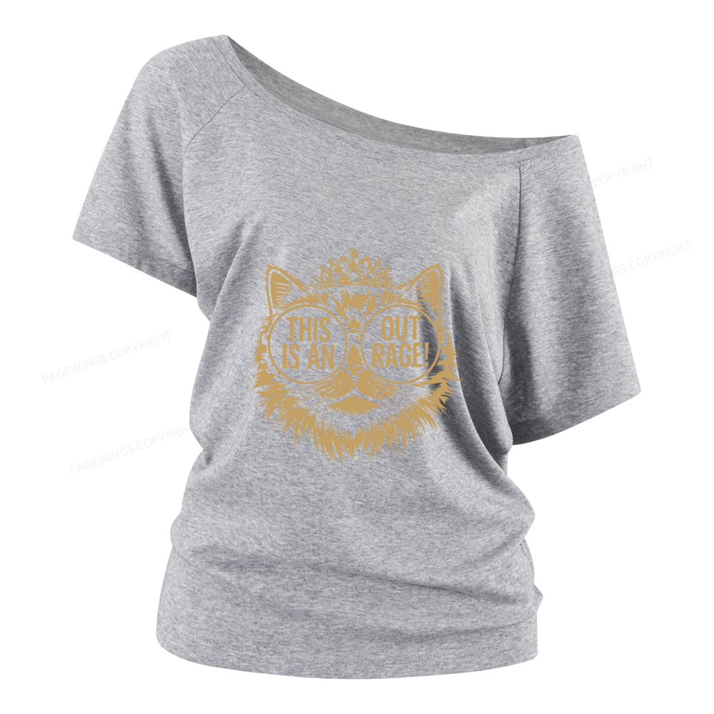Pagewings This Is An Outrage Women Off Shoulder T-shirts