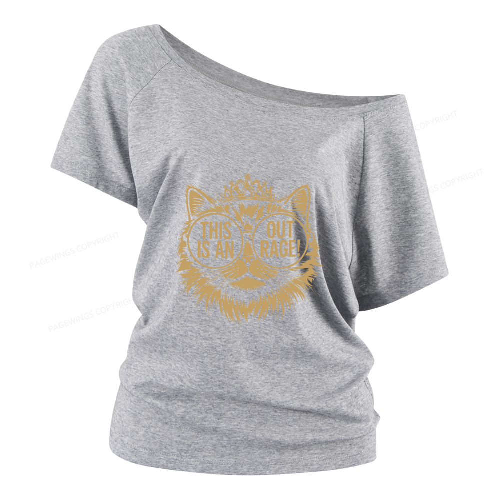Pagewings This Is An Outrage Women Off Shoulder T-shirts