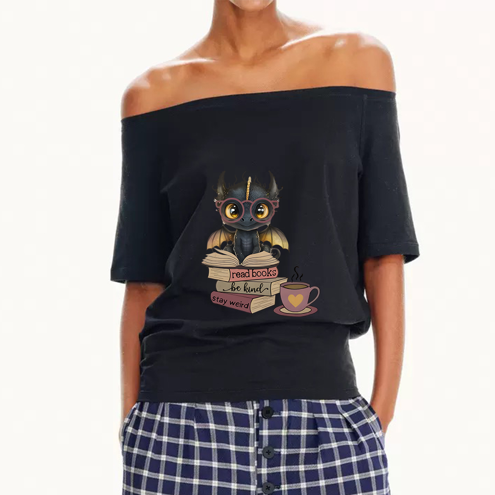 Pagewings Fourth Wing Dargon Off Shoulder Top