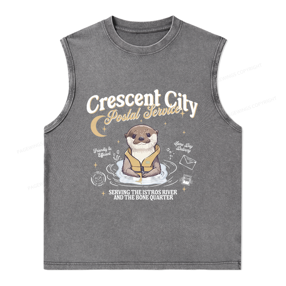 Pagewing Reading Fantasy Bookish Unisex Washed Tank Top