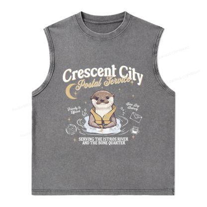 Pagewing Reading Fantasy Bookish Unisex Washed Tank Top