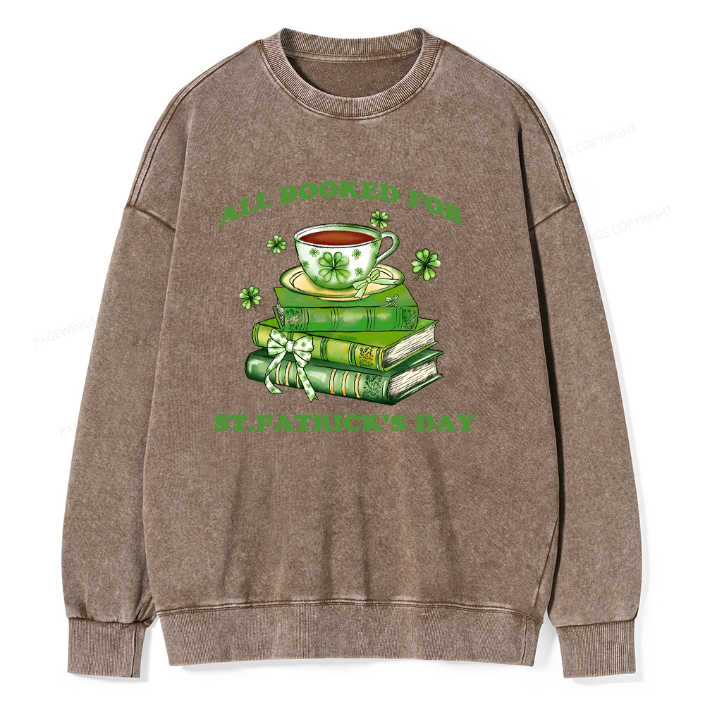Pagewings All Booked For St. Patrick's Day Washed Sweatshirt