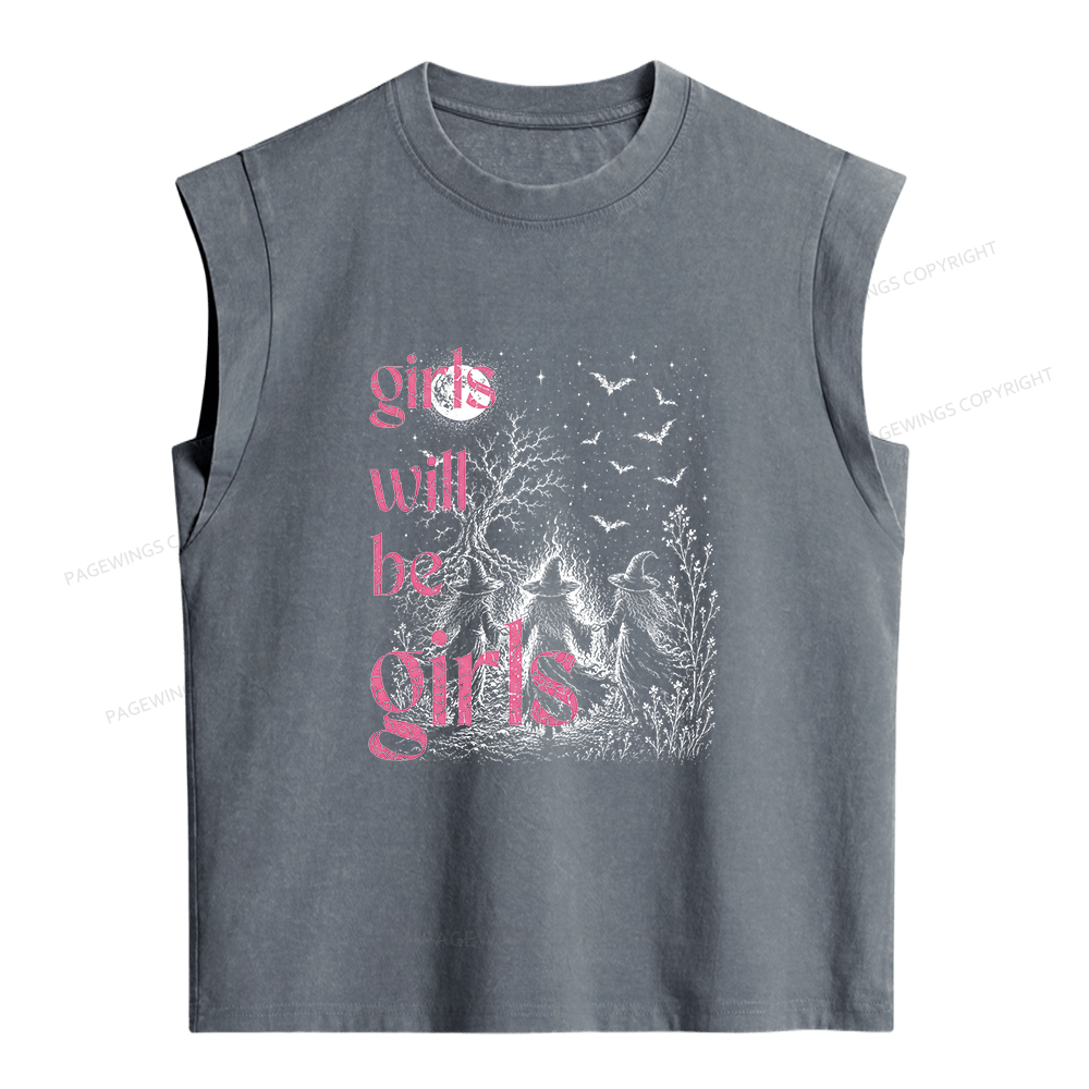 Pagewings Girls Will Be Girls Women's Washed Tank Top