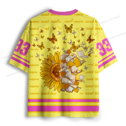 Pagewings Hot Mom Read Books Unisex Mesh Jersey