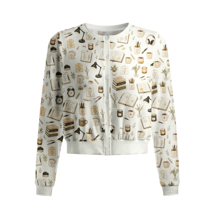Pagewings Book Lover Crew Neck Cardigan Sweaters