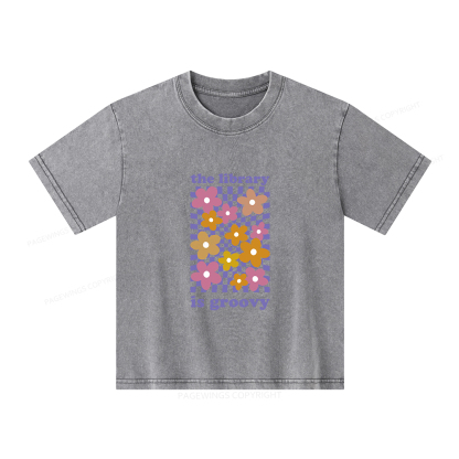 Pagewings The Library is Groovy Unisex Kids Washed T-shirt