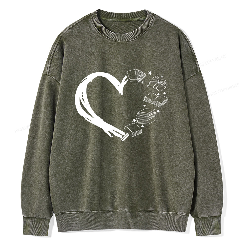 Pagewing Love of Books Unisex Washed Sweatshirt