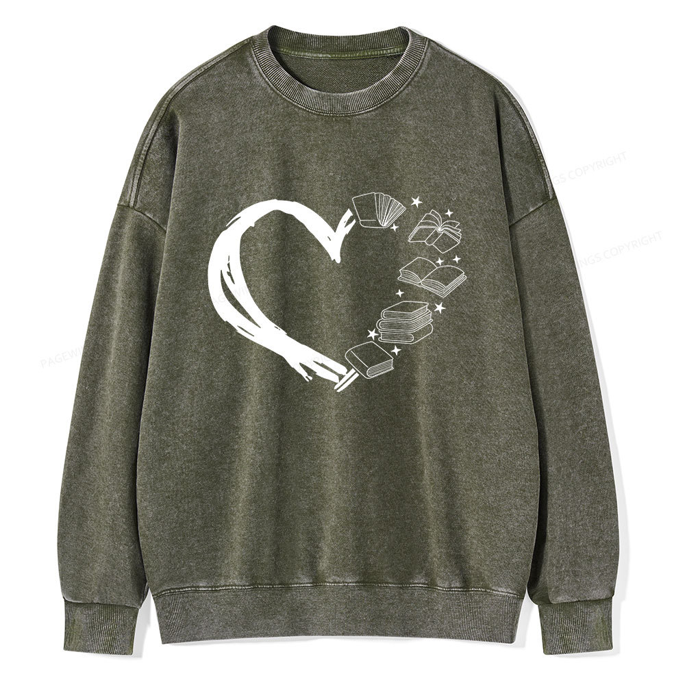 Pagewing Love of Books Unisex Washed Sweatshirt