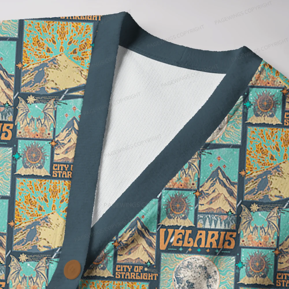 Pagewings Velaris Map Unisex Ugly Cardigan Sweaters