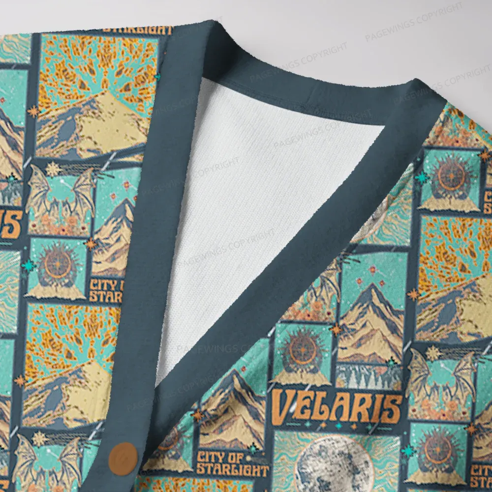 Pagewings Velaris Map Unisex Ugly Cardigan Sweaters