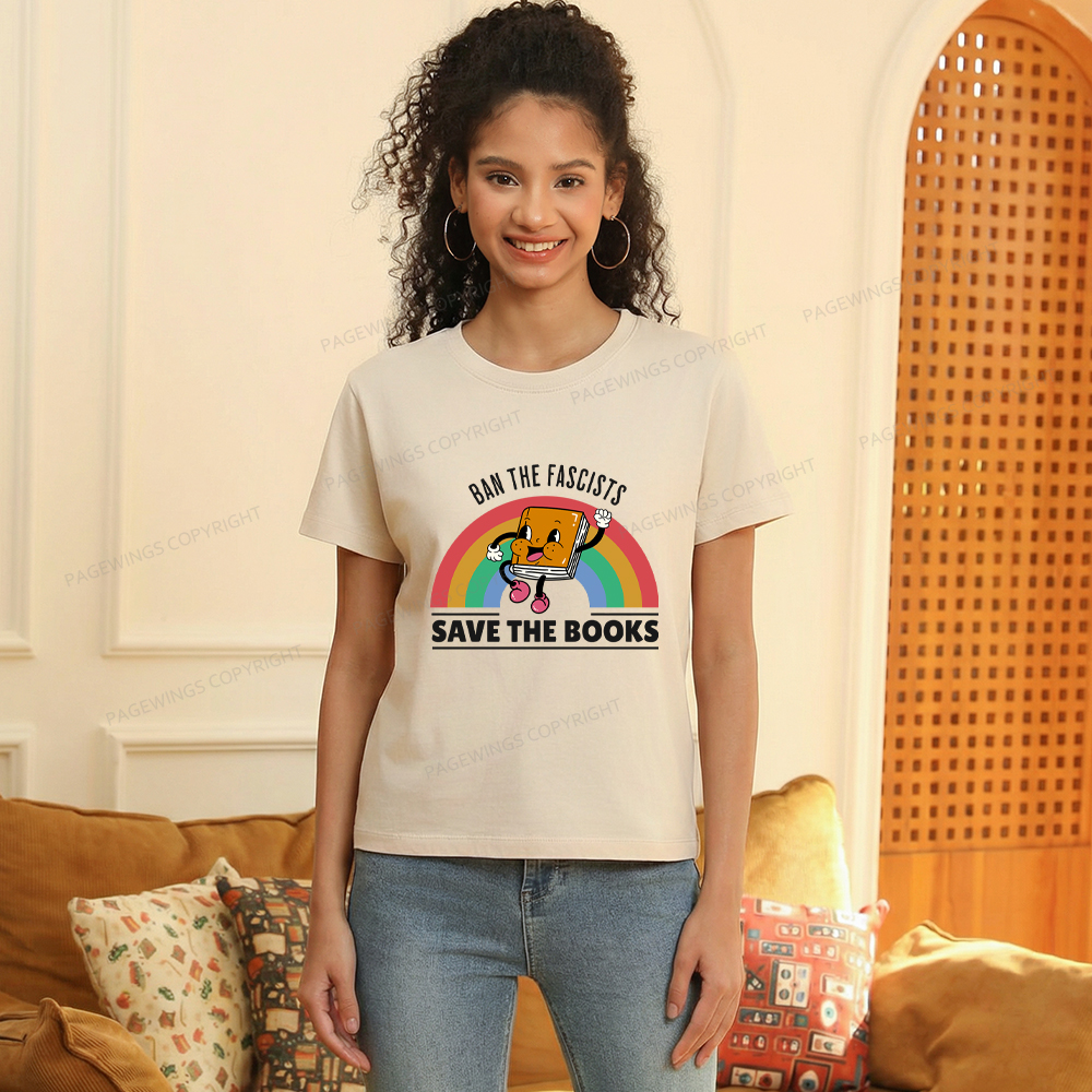 Pagewings Ban The Fascists Save The Books Women's Washed T-shirt