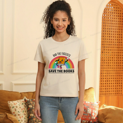 Pagewings Ban The Fascists Save The Books Women's Washed T-shirt