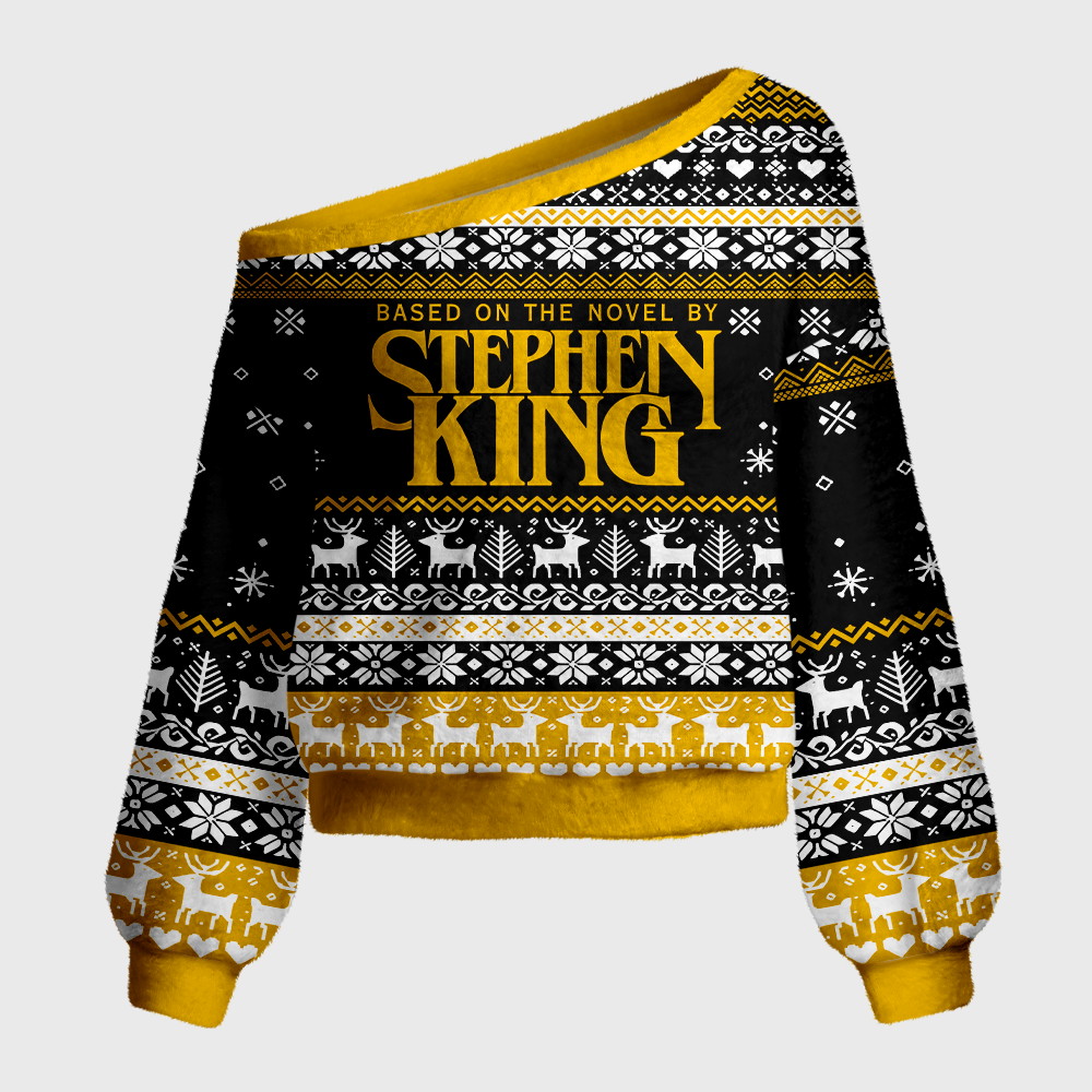 Pagewings Based On A Novel By Horror Writer Off Shoulder Ugly Knit Sweater