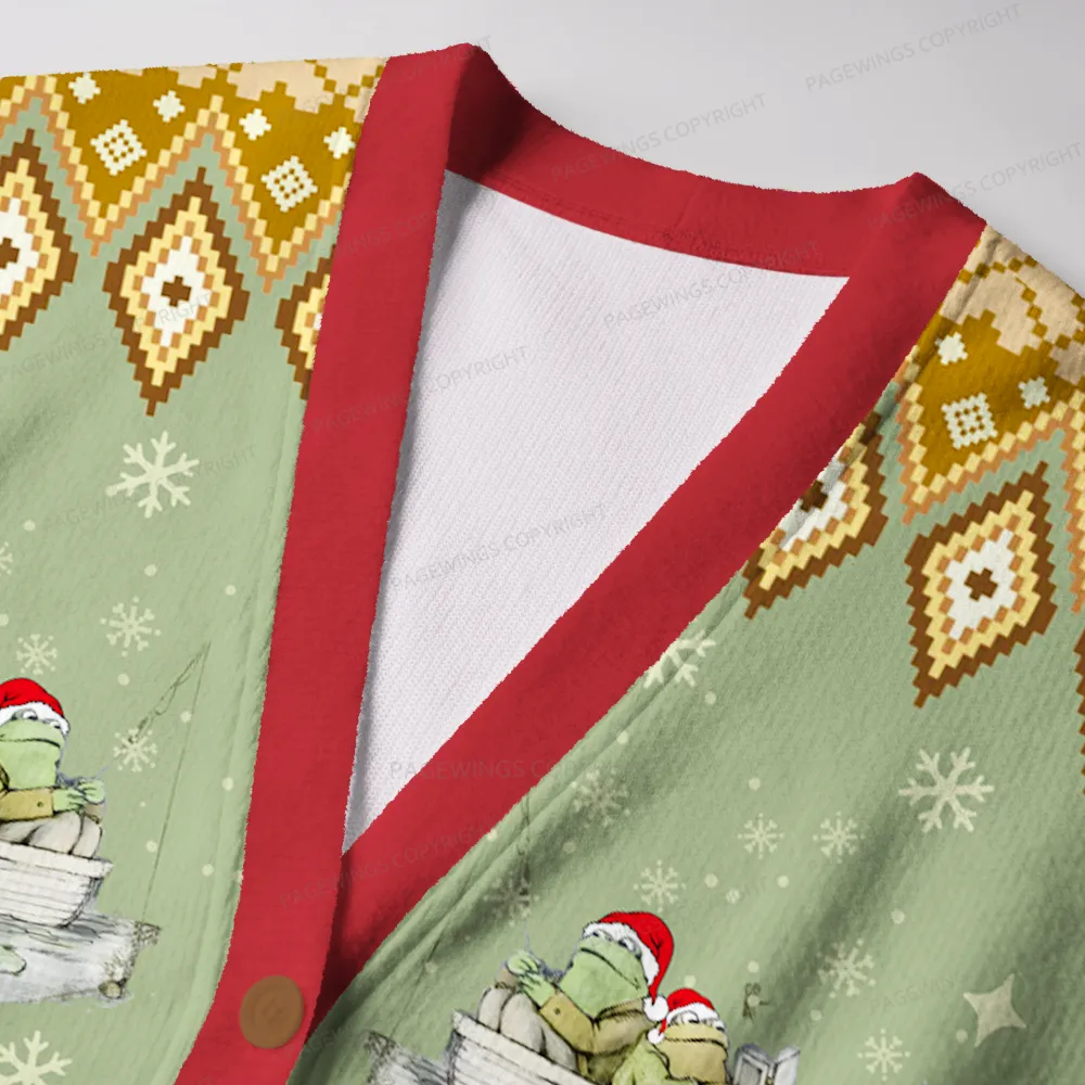 Pagewings Festive Reading With Friends Unisex Ugly Cardigan Sweaters