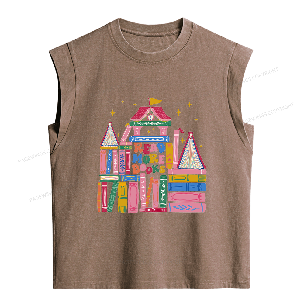 Pagewings Read More Books Women's Washed Tank Top
