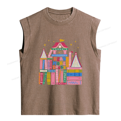 Pagewings Read More Books Women's Washed Tank Top
