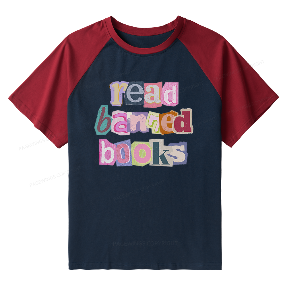 Pagewings Read Banned Books Raglan T-shirt