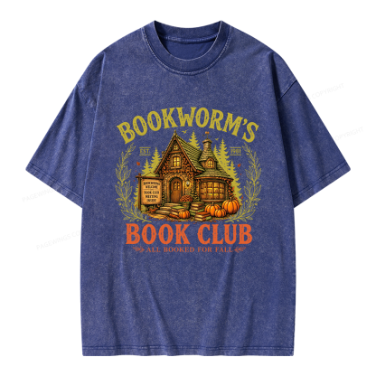 Pagewings Bookworm's Book Club Unisex Washed T-shirt