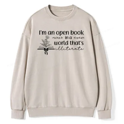 Pagewings An Open Book in a World Unisex Washed Sweatshirt