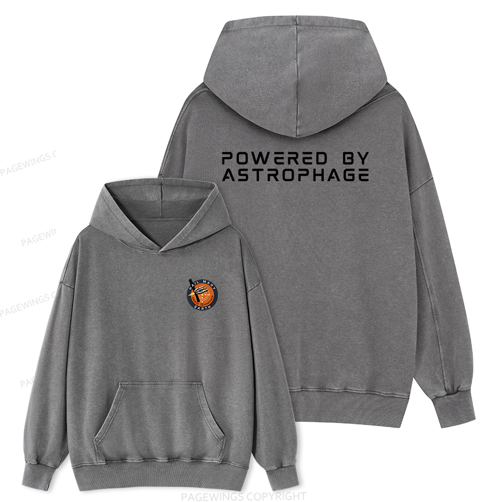 Pagewings Powered By Astrophage Unisex Washed Hoodie