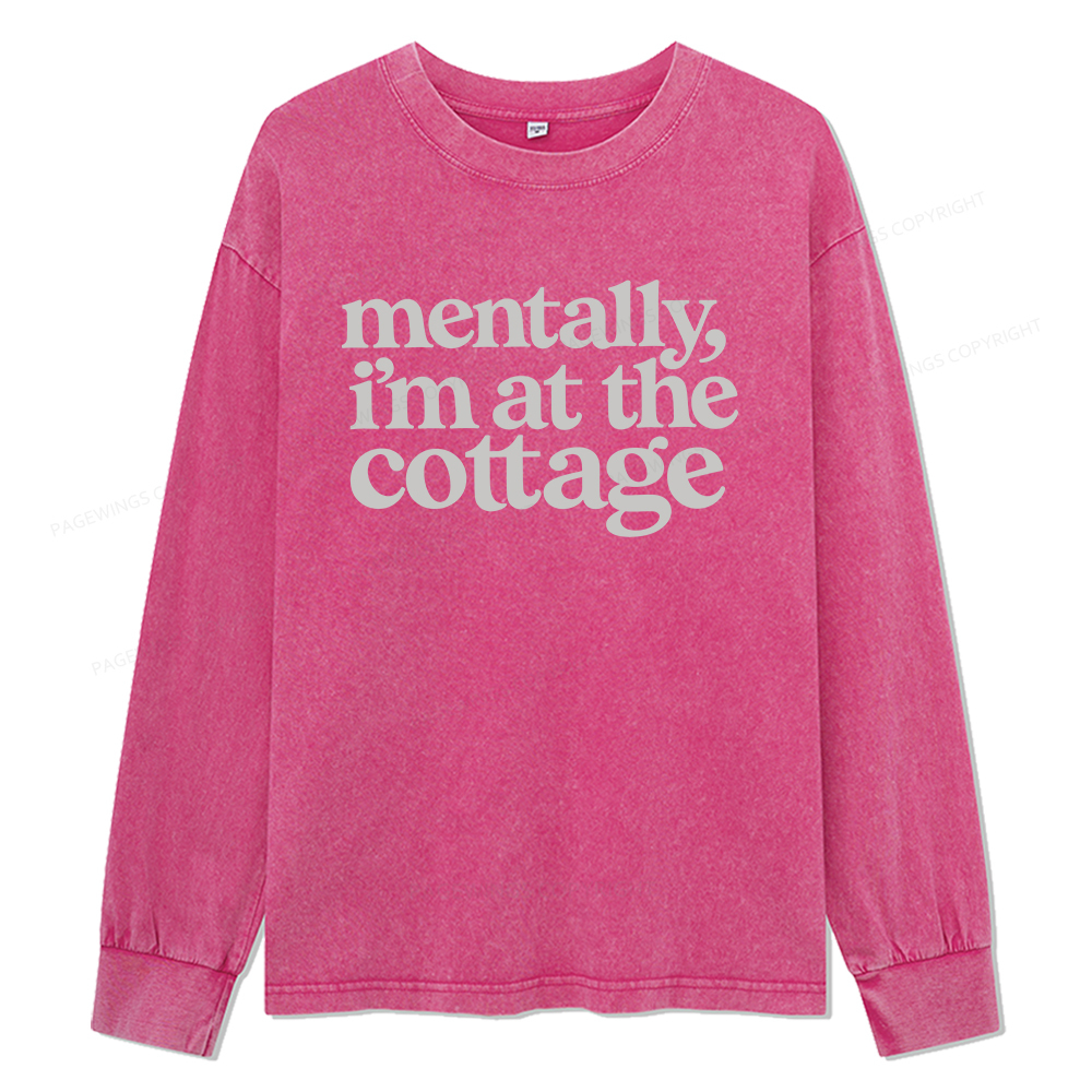 Pagewings At The Cottage Unisex Washed Long Sleeve T-shirt