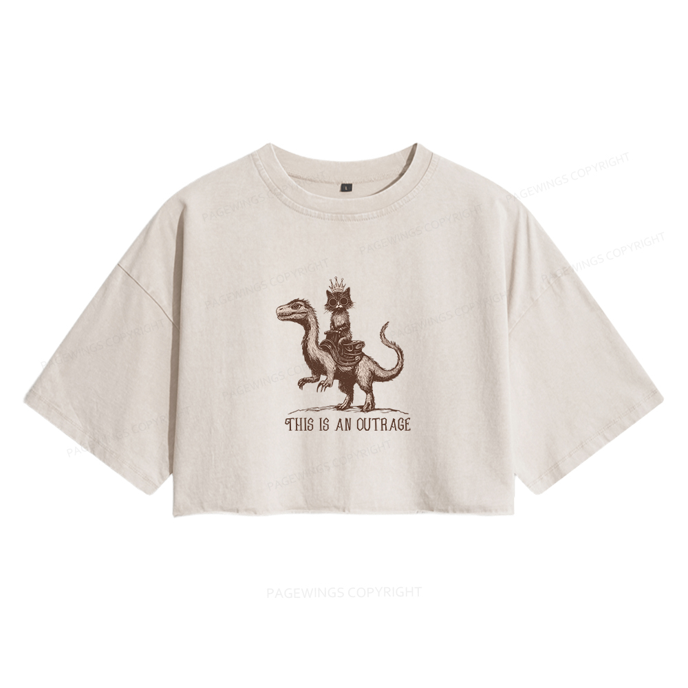 Pagewings Sci-Fi Book Lovers Women's Washed Cropped T-shirt