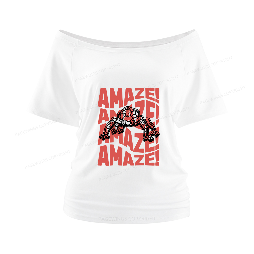Pagewings Amaze Space Women Off Shoulder T-shirts