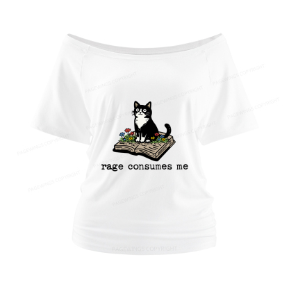 Pagewings Rage Consumes Me Women Off Shoulder T-shirts