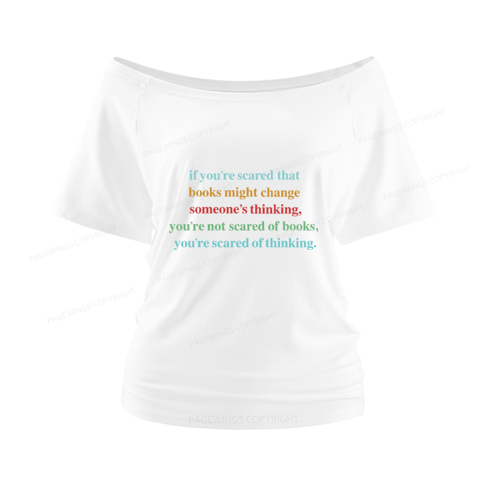 Pagewings Censorship Social Justice Shirt Booktrovert Women Off Shoulder T-shirts