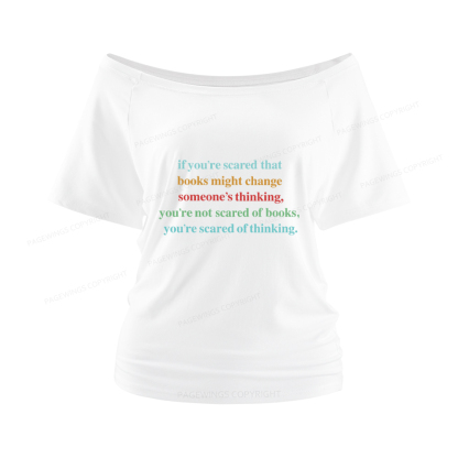 Pagewings Censorship Social Justice Shirt Booktrovert Women Off Shoulder T-shirts