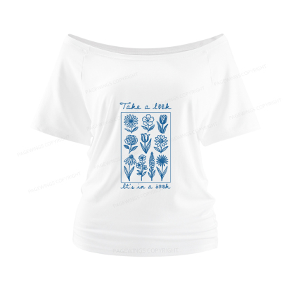 Pagewings Take A Look It’s In A Book Women Off Shoulder T-shirts