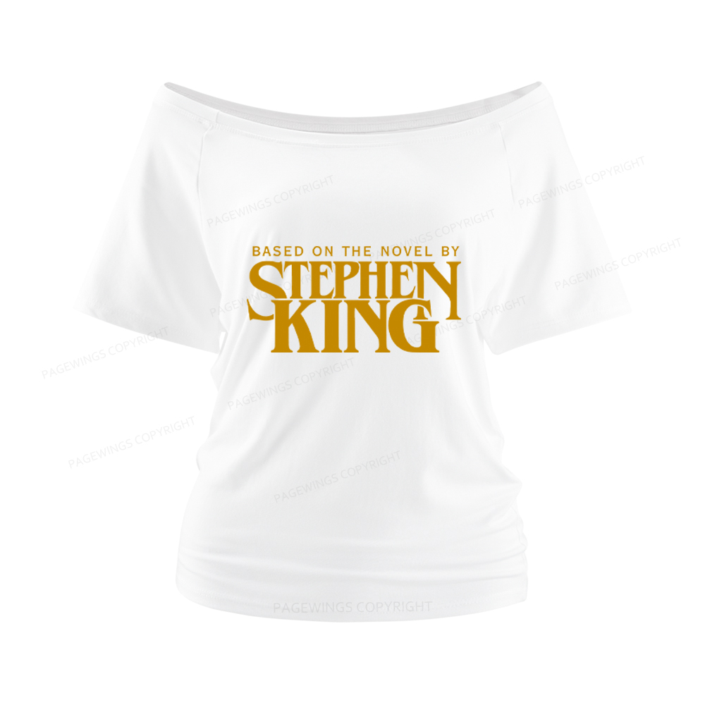 Pagewings Based On A Novel By Horror Writer Women Off Shoulder T-shirts