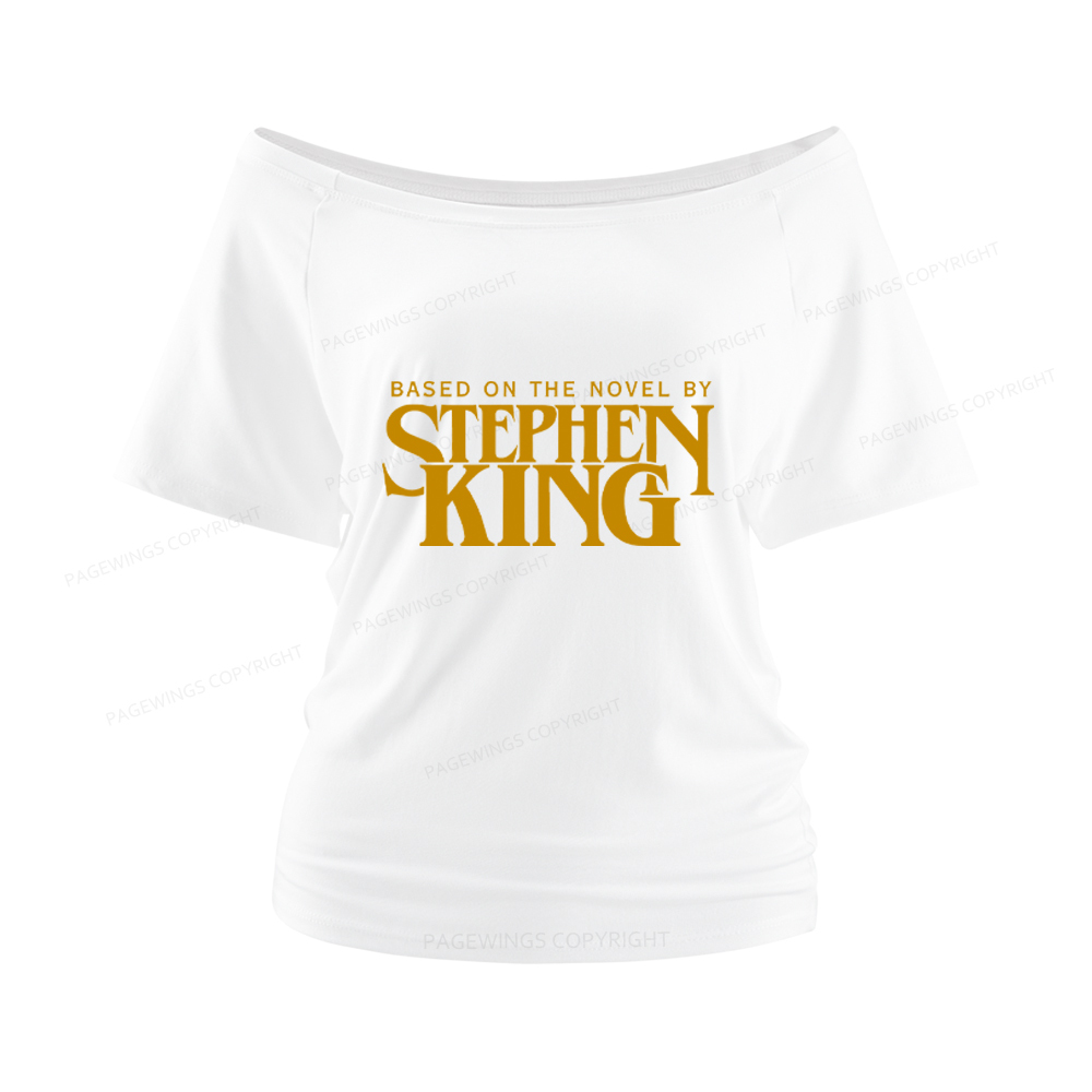 Pagewings Based On A Novel By Horror Writer Women Off Shoulder T-shirts