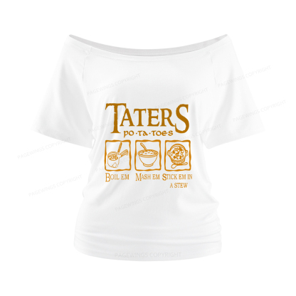 Pagewings Taters PoTaToes Women Off Shoulder T-shirts