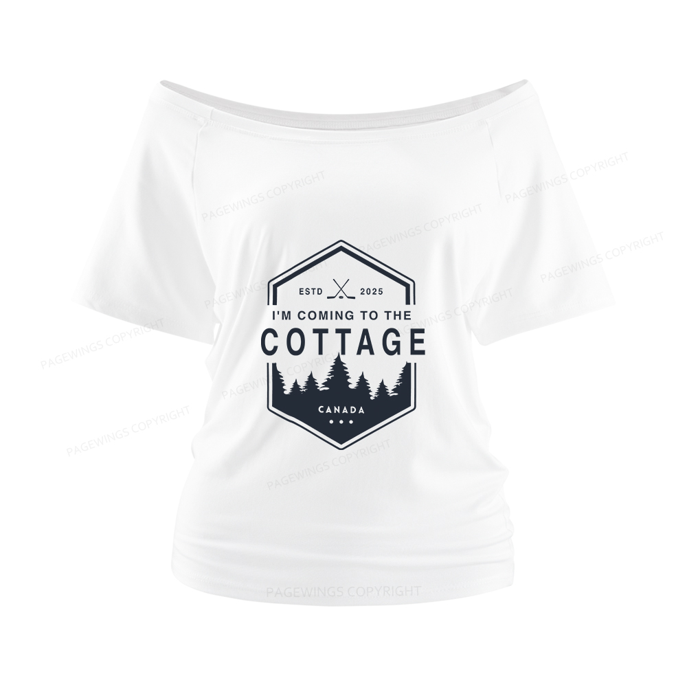 Pagewings Coming To The Cottage Women Off Shoulder T-shirts