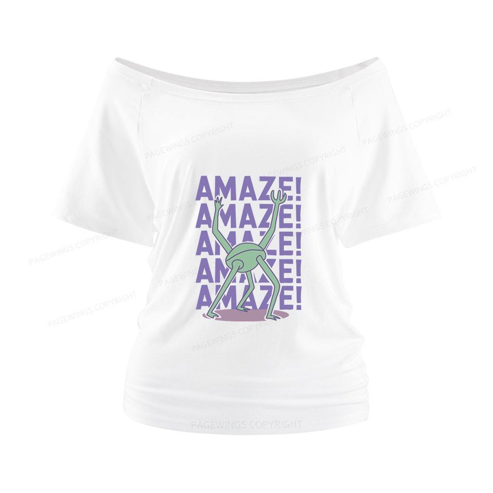 Pagewings Rocky Amaze Women Off Shoulder T-shirts