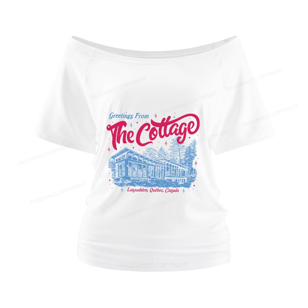 Pagewings Coming To The Cottage Women Off Shoulder T-shirts