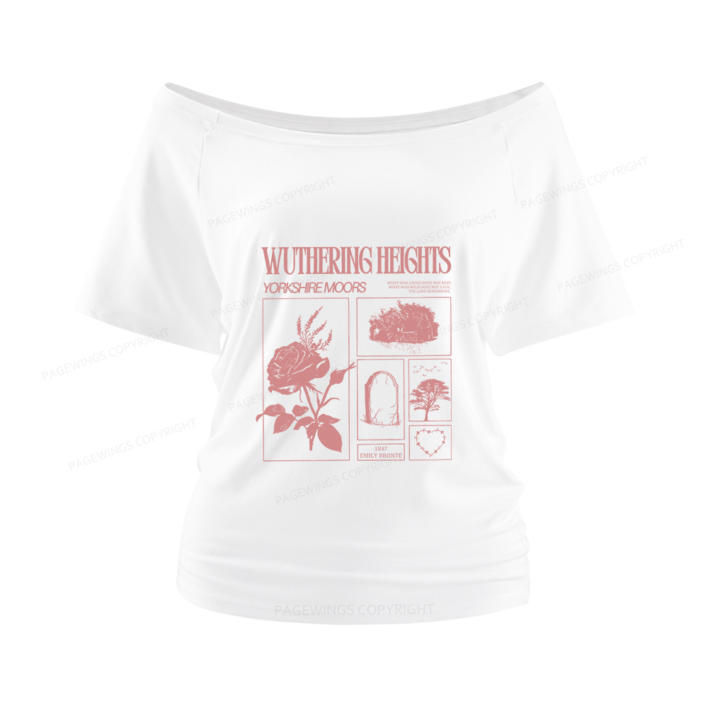 Pagewings Literary Quote Women Off Shoulder T-shirts