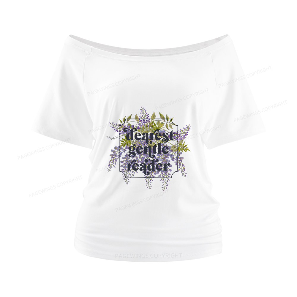 Pagewings Dearest Gentle Reader Women Off Shoulder T-shirts