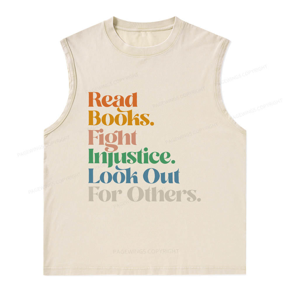Pagewings Read Banned Books Social Justice Shirt Unisex Washed Tank Top