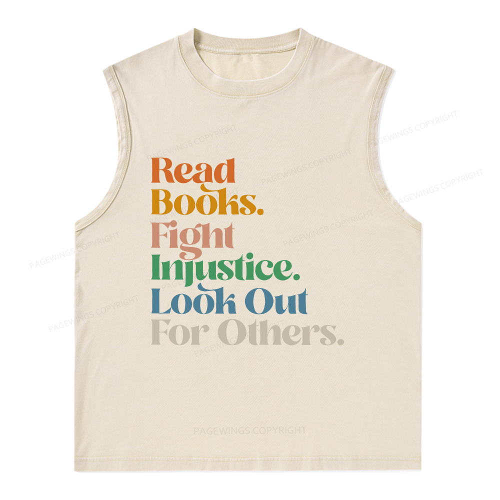 Pagewings Read Banned Books Social Justice Shirt Unisex Washed Tank Top