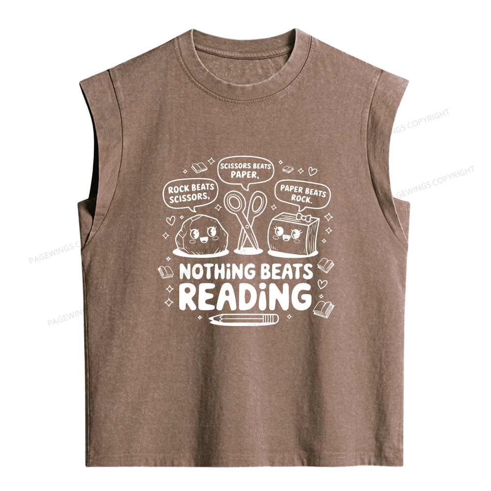 Pagewings Nothing Beats Reading Women's Washed Tank Top