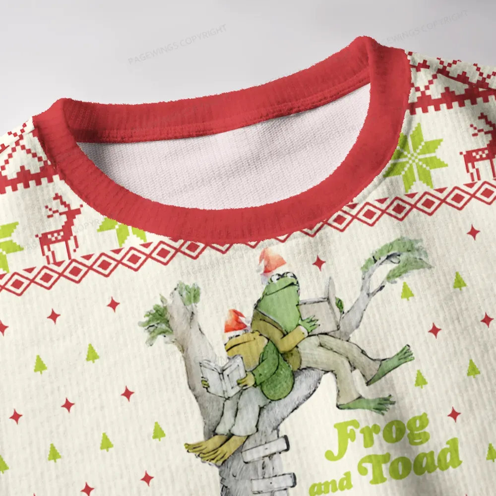 Pagewings Frog And Toad Unisex Ugly Knit Sweatshirt