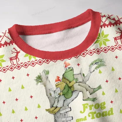 Pagewings Frog And Toad Unisex Ugly Knit Sweatshirt