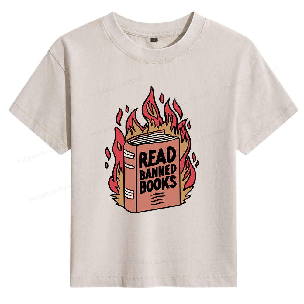 Pagewings Read Banned Books Women's Washed T-shirt