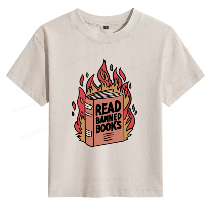 Pagewings Read Banned Books Women's Washed T-shirt