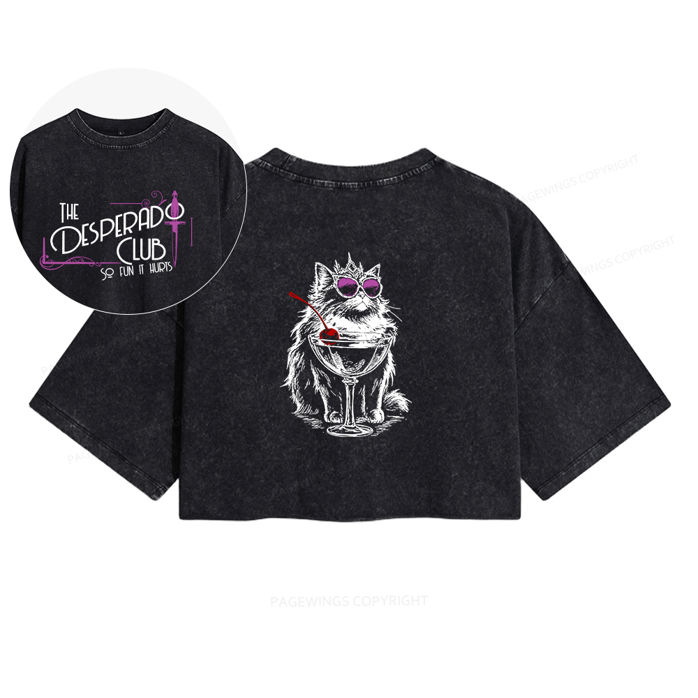 Pagewings Desperado Club Women's Washed Cropped T-shirt
