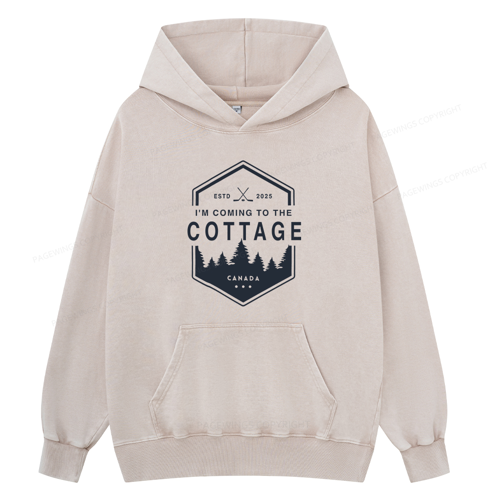 Pagewings Coming To The Cottage Unisex Washed Hoodie