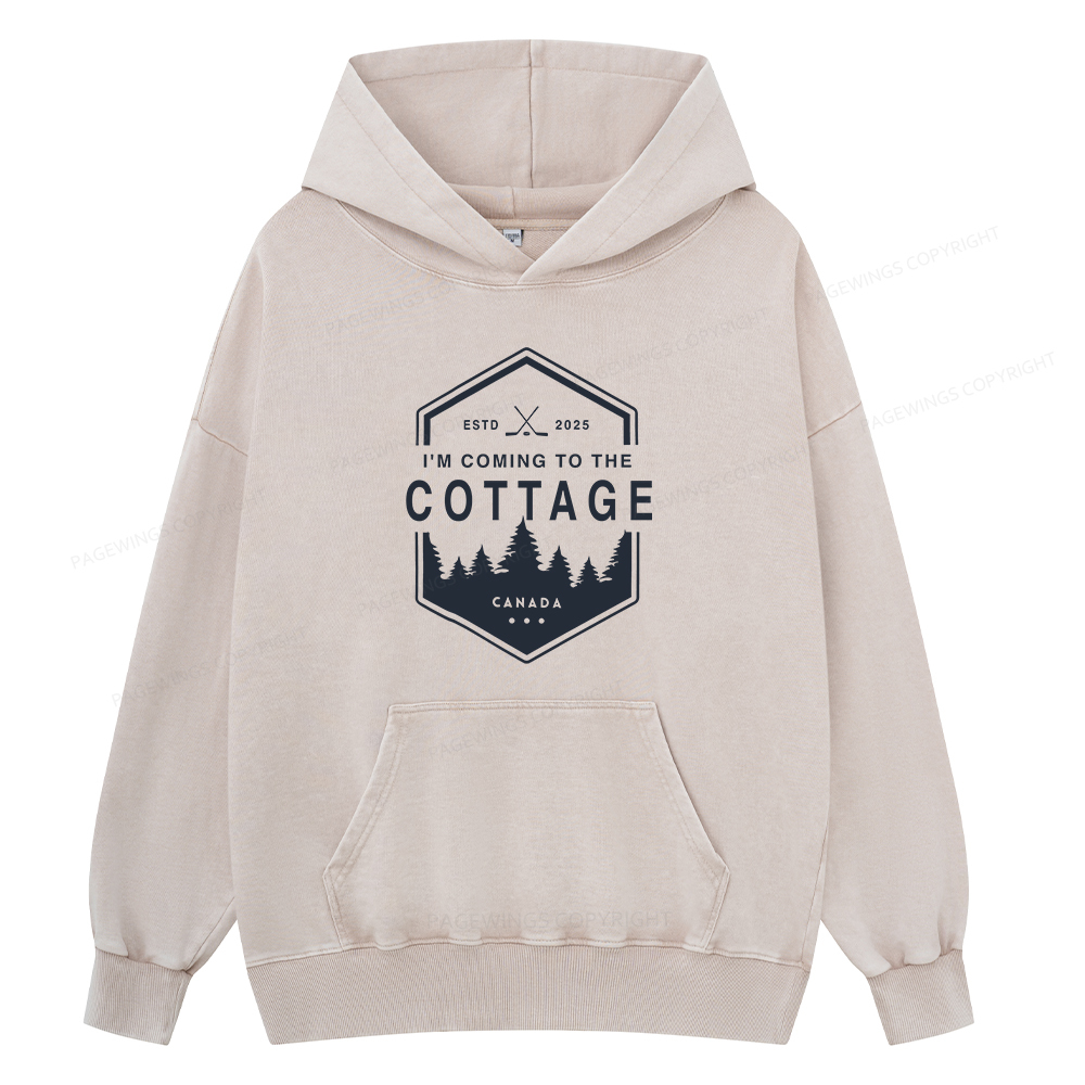 Pagewings Coming To The Cottage Unisex Washed Hoodie