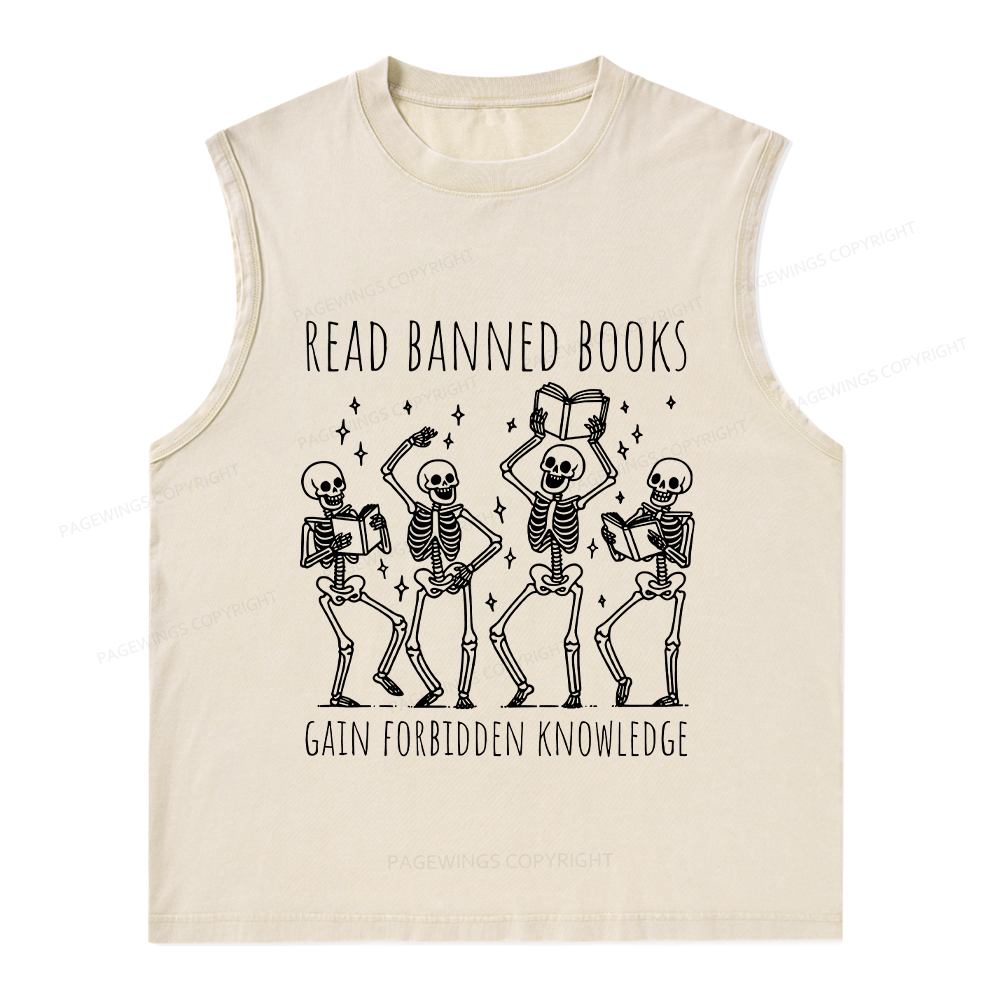 Pagewings Reading Books Tee Book Lover Gift Unisex Washed Tank Top